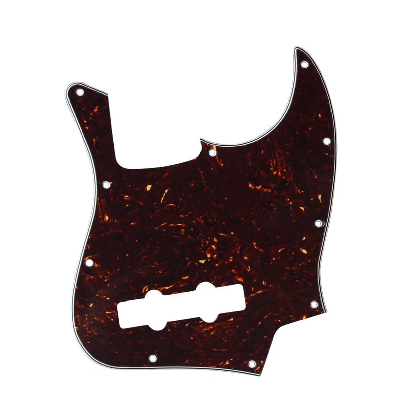 FLEOR 10 Hole J Bass Pickguard Scratch Plate Pick Guards for 4 Strings American/Mexican Standard J Bass Part, 4Ply Brown Tortoise Shell - Image 4